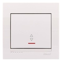 Вимикач прохідний з підсвічуванням, білий, Deriy, Lezard