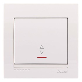 Выключатель проходной с подсветкой, белый, Deriy, Lezard