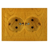 Розетка Nilson Touran дуб 2-на з заземленням ( 24251025 )