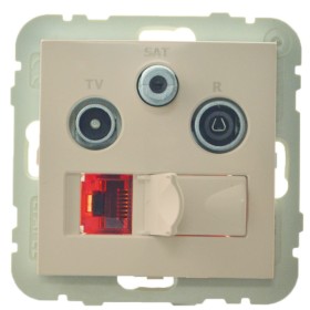 Розетка Logus 21544 TPE R-TV-SAT-RJ45 (Cat.6) (жемчуг)