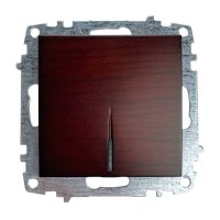 Вимикач ELBI ZENA Woodline червоне дерево 1кл з підсвіткою без рамки ( 609-012900-201 )