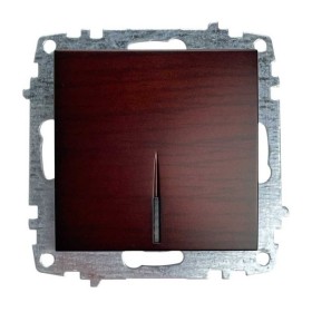 Выключатель ELBI ZENA Woodline красное дерево 1кл с подсветкой без рамки ( 609-012900-201 )