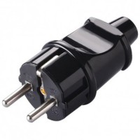 Вилка FAR F158B с заземлением черная (7.4.2.158806)