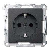 Механизм розетки SCHUKO с заслонками антрацит 16А Merten, MTN2300-0414