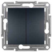 Двоклавішний кнопковий вимикач Schneider Electric Asfora EPH1100171 (антрацит)