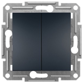 Двоклавішний кнопковий вимикач Schneider Electric Asfora EPH1100171 (антрацит)