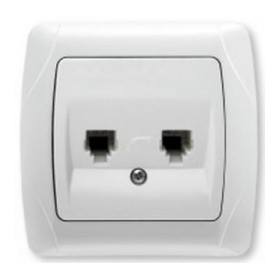 Розетка телефонна подвійна (2хRJ11, Cat3) біла Carmen