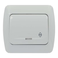 Выключатель ELBI ZIRVE Fixline белый 1кл проходной с подсветкой ( 501-010201-210 )