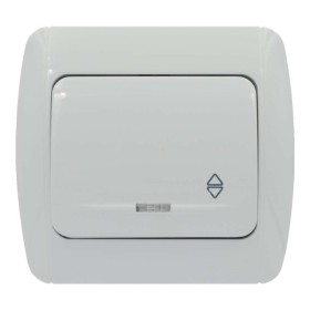 Выключатель ELBI ZIRVE Fixline белый 1кл проходной с подсветкой ( 501-010201-210 )