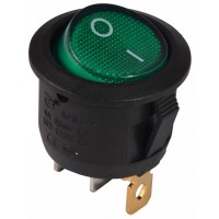 Переключатель Аско-Укрем KCD1-5-101N GR/B (0-I) с подсветкой круглый зеленый (A0140040072)