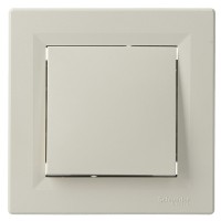 Перемикач 1-клавішний кремовий прохідний Asfora, EPH0400123