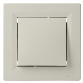 Переключатель 1-клавишный проходной кремовый Asfora, EPH0400123