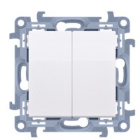 Подвійний вимикач Kontakt Simon Simon 10 CW5BL.01/11 з підсвічуванням (білий)