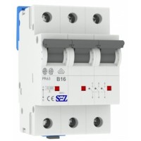Триполюсний автомат SEZ 63 B 16А 3P (PR63B16А)