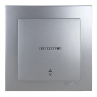 Вимикач Nilson Touran срібло 1кл прохідний з підсвіткою ( 24131008 )