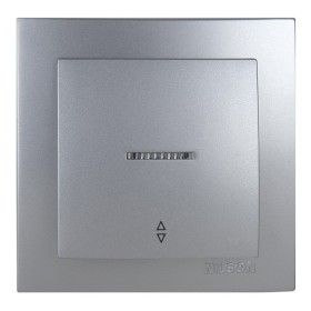 Вимикач Nilson Touran срібло 1кл прохідний з підсвіткою ( 24131008 )