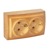 Розетка Nilson Themis дуб 2-на з заземленням ( 26251025 )