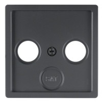 Накладка для антенной розетки 2/3 отверстия антрацит Berker Q.х
