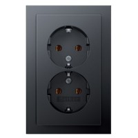Подвійна розетка Berker Q.3 47746096 із заземленням (антрацит)