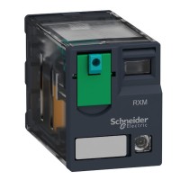 Мініатюрне реле Schneider Electric RXM4AB2BD 4CO 24В з LED та блокованою тестовою кнопкою