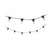 Гирлянда Goldlux 310323 Party F2 E27 10x6W 2200K 80Lm IP44 черная с лампочками накаливания