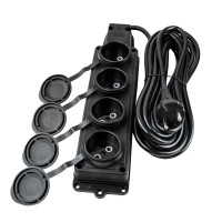 Подовжувач Violux 4p 10м без заземлення чорний IP44 каучук ( 934102 )