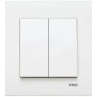 Выключатель 2-клавишный белый VIKO Karre