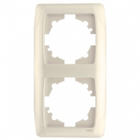 Рамка подвійна вертикальна VIKO Carmen кремова
