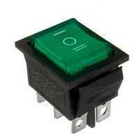 Перекидной переключатель TNSy KCD2-203N G/B с подсветкой зеленый (TNSy5500792)