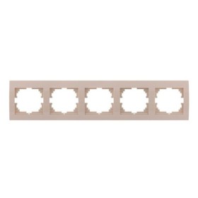 Рамка пятиместная горизонтальная кремовая, Deriy, Lezard