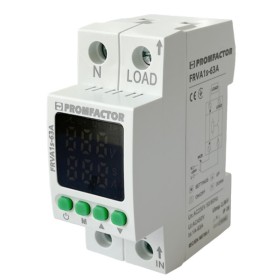 Однофазне реле контролю напруги та струму Promfactor FRVA1S-63A
