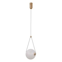 Підвісний світильник, люстра Italux PND-34361-M-HBR-OPAL Rastia LED 1x9W 3000K 975Lm IP20 золотий