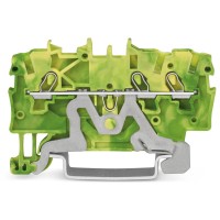 Клемма заземления Wago 2000-1307 для DIN-рейки 35х15 и 35х7,5 Push-in Cage Clamp® Ex e II (желто-зеленая)
