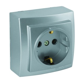 Розетка Nilson Themis срібло 1-на з заземленням ( 26131017 )