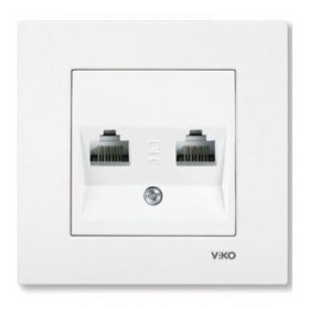 Розетка комп'ютерна подвійна (2хRJ45 Cat5e) біла