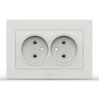 Розетка EL-BI VEGA белый мат 2-я без заземления ( 510-016200-908 / 230-908 )