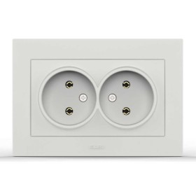 Розетка EL-BI VEGA белый мат 2-я без заземления ( 510-016200-908 / 230-908 )