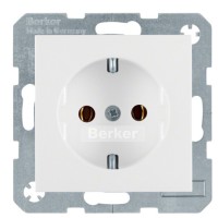 Розетка с защитой от детей, полярная белизна, 16А/250В Berker S.1