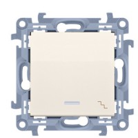 Одинарний прохідний вимикач з підсвічуванням Kontakt Simon Simon 10 CW6L.01/41 (кремовий)