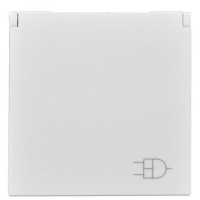 Механизм розетки ABB Zenit N2288.1 BL 2М с заземлением и крышкой (белый)