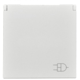 Механизм розетки ABB Zenit N2288.1 BL 2М с заземлением и крышкой (белый)