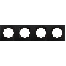 Рамка 4-местная Gunsan Eqona черная metallic