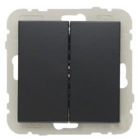 Двухклавишный выключатель Logus 21061 TPM 10АХ 250В (черный матовый)