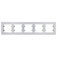 Горизонтальна рама п'ятимісна Hager WL5752 Lumina-Intense 5X (срібляста)