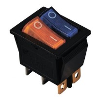 Перемикач TNSy KCD2-2101N Y+BL/B з підсвічуванням жовтий+синій (TNSy5500815)