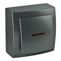 Вимикач Nilson Themis антрацит 1кл з підсвіткою ( 26161002 )