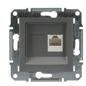 Розетка компьютерная без рамки 5.e UTP сталь Asfora, EPH4300162