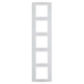 Рамка 5-местная алюминий/полярная белизна Berker B.3