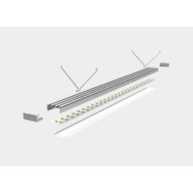 LED-профіль MLG врізний LT2610 з розсіювачем, 2 метра