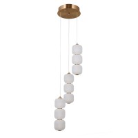 Підвісний світильник, люстра Italux PND-34362-9-HBR-OPAL Ganti LED 9x20W 3000K 2170Lm IP20 золотий